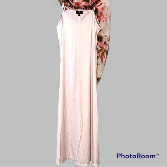 CURATIONS medium sheer floral print lined long maxi dress can be coverup as well - Picture 2 of 13